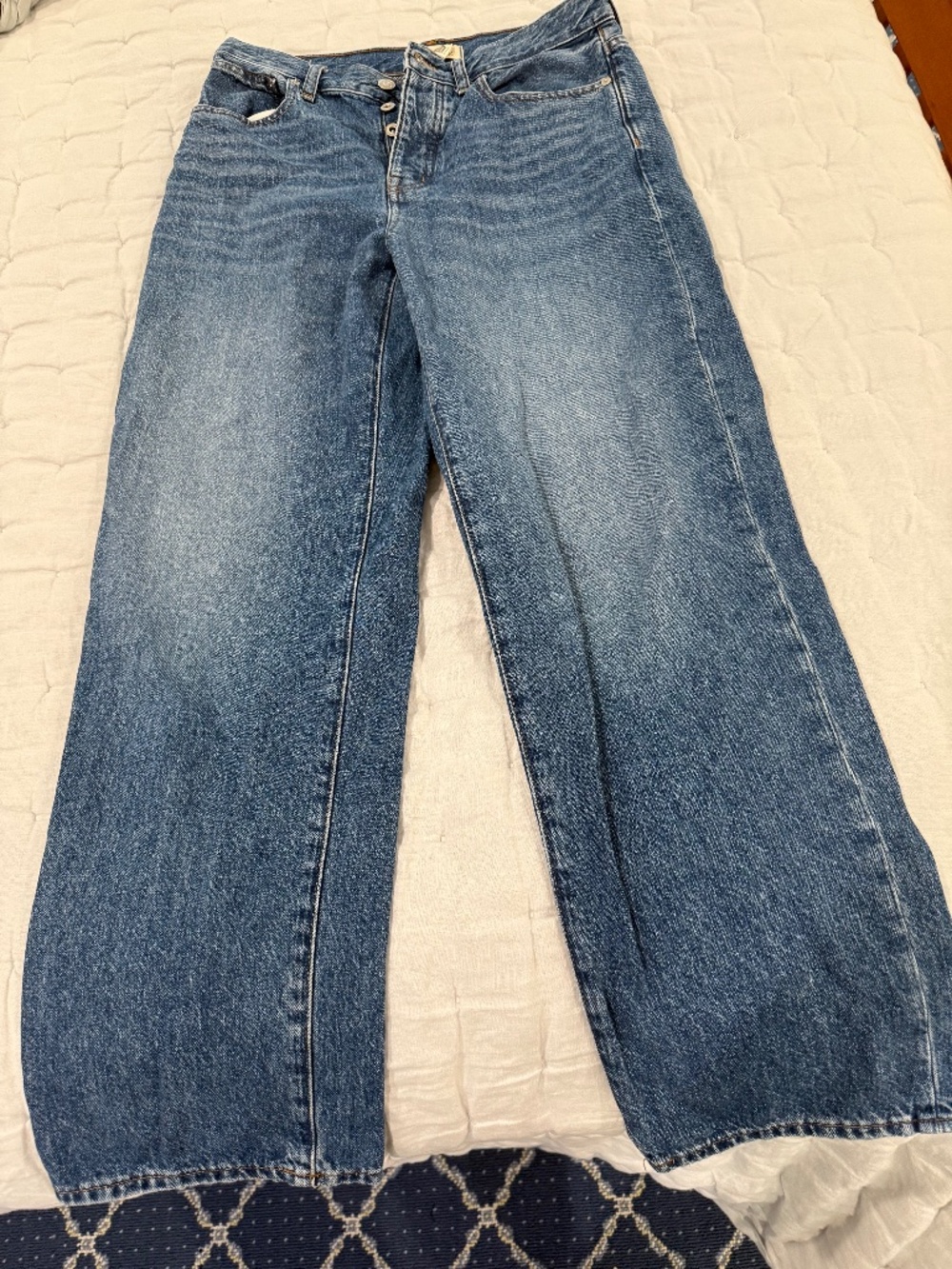 Madewell Button Fly Low Slung Straight Jean, size 27